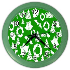 Green Card Christmas December4 Color Wall Clock by artworkshop