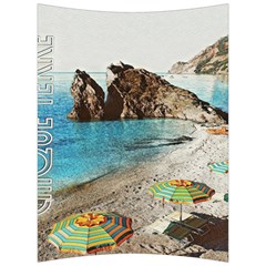 Beach Day At Cinque Terre, Colorful Italy Vintage Back Support Cushion by ConteMonfrey