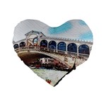 Lovely Gondola Ride - Venetian Bridge Standard 16  Premium Heart Shape Cushions Front