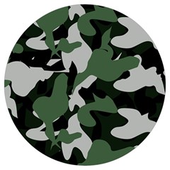 Illustration Camouflage Camo Army Soldier Abstract Pattern Round Trivet by danenraven