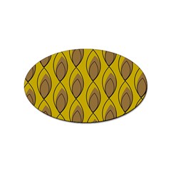 Yellow Brown Minimalist Leaves Sticker (oval) by ConteMonfreyShop