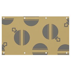 Gray Stripe Ornaments Brown Banner And Sign 7  X 4  by TetiBright