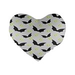 Boo! Bat Rain - Halloween Decor  Standard 16  Premium Flano Heart Shape Cushions Front