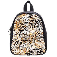Tiger Pattern Background School Bag (small) by danenraven