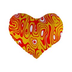 Red-yellow Standard 16  Premium Heart Shape Cushions by nateshop