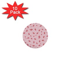 Grid Pattern Red Background 1  Mini Buttons (10 Pack)  by Ravend