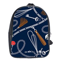 Chains Seamless Pattern School Bag (xl) by Ravend