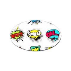 Set-colorful-comic-speech-bubbles Sticker (oval) by Jancukart