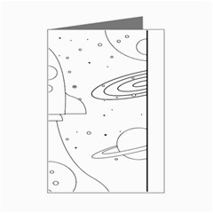 Going To Space - Cute Starship Doodle  Mini Greeting Card by ConteMonfrey