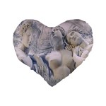 Three Graces Collage Artwork Standard 16  Premium Heart Shape Cushions Back