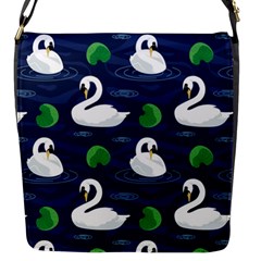 Swan Pattern Elegant Design Flap Closure Messenger Bag (s) by Wegoenart