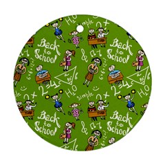 Seamless Pattern With Kids Round Ornament (two Sides) by Wegoenart