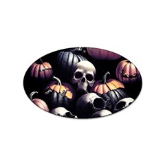 Halloween Party Skulls, Demonic Pumpkins Pattern Sticker Oval (10 Pack) by Casemiro