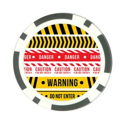 Yellow Black Warning Line Poker Chip Card Guard by Jancukart