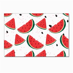 Watermelon Seamless Pattern Postcard 4 x 6  (pkg Of 10) by Jancukart