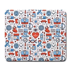 Medical Icons Square Seamless Pattern Large Mousepad by Jancukart