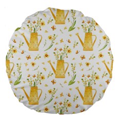 Easter Garden   Large 18  Premium Flano Round Cushions by ConteMonfrey