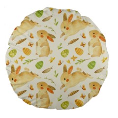 Cute Rabbits - Easter Spirit  Large 18  Premium Flano Round Cushions by ConteMonfrey