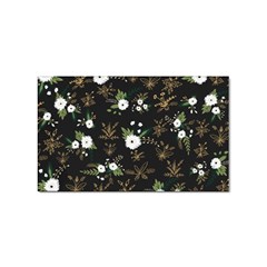 Black And White Floral Textile Digital Art Abstract Pattern Sticker Rectangular (10 Pack) by danenraven