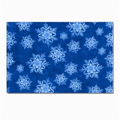 Snowflakes And Star Patterns Blue Snow Postcard 4 x 6  (pkg Of 10) by artworkshop