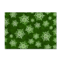 Snowflakes And Star Patterns Green Snow Sticker A4 (100 Pack) by artworkshop