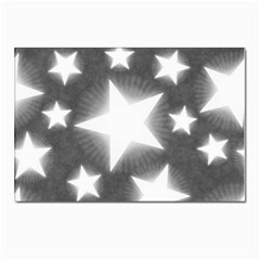 Snowflakes And Star Patterns Grey Stars Postcard 4 x 6  (pkg Of 10) by artworkshop