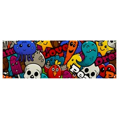 Graffiti Characters Seamless Pattern Banner And Sign 12  X 4  by Pakemis