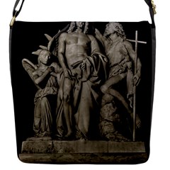 Catholic Motif Sculpture Over Black Flap Closure Messenger Bag (s) by dflcprintsclothing