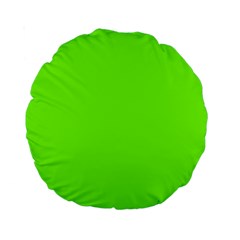 Color Chartreuse Standard 15  Premium Round Cushions by Kultjers