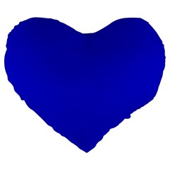Color Medium Blue Large 19  Premium Heart Shape Cushions by Kultjers