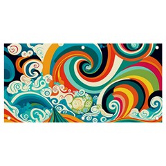 Wave Waves Ocean Sea Abstract Whimsical Banner And Sign 4  X 2  by Jancukart