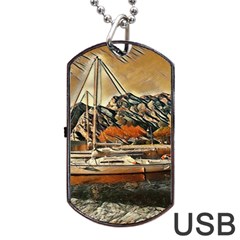 Art Boats Garda, Italy  Dog Tag Usb Flash (one Side) by ConteMonfrey