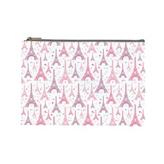 Eiffel Tower Pattern Wallpaper Cosmetic Bag (large) by Ravend