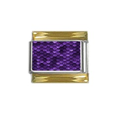 Purple Scales! Gold Trim Italian Charm (9mm) by fructosebat