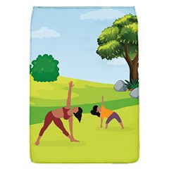 Mother And Daughter Yoga Art Celebrating Motherhood And Bond Between Mom And Daughter  Removable Flap Cover (l) by SymmekaDesign