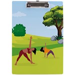 Mother And Daughter Yoga Art Celebrating Motherhood And Bond Between Mom And Daughter. A4 Acrylic Clipboard Front