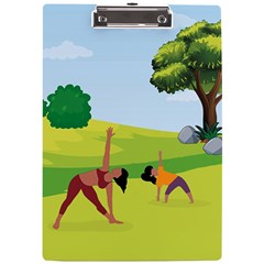 Mother And Daughter Yoga Art Celebrating Motherhood And Bond Between Mom And Daughter  A4 Acrylic Clipboard by SymmekaDesign