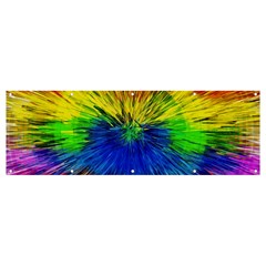 Colour Background Structure Lines Explosion Pop Banner And Sign 12  X 4  by Pakemis