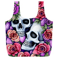 Floral Skeletons Full Print Recycle Bag (xl) by GardenOfOphir