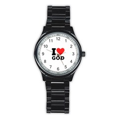 I Love God Stainless Steel Round Watch by ilovewhateva