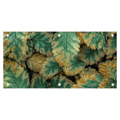 Colored Close Up Plants Leaves Pattern Banner And Sign 6  X 3  by dflcprintsclothing