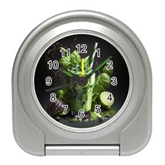 Ai Generated Drink Spinach Smooth Apple Ginger Travel Alarm Clock by danenraven