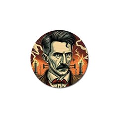 Ai Generated Nikola Tesla Tesla Nikolas Electricity Golf Ball Marker (4 Pack) by danenraven