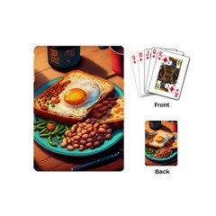 Ai Generated Breakfast Egg Beans Toast Plate Playing Cards Single Design (mini) by danenraven
