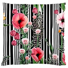 Tropical Paradise - Watercolor Botanical Flowers Standard Premium Plush Fleece Cushion Case (one Side) by GardenOfOphir