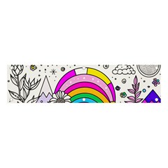 Rainbow Fun Cute Minimal Doodle Drawing Art Banner And Sign 4  X 1  by Ravend