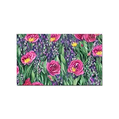 Dazzling Watercolor Flowers And Foliage Sticker Rectangular (100 Pack) by GardenOfOphir