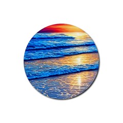 Ocean Sunset Rubber Coaster (round) by GardenOfOphir