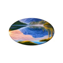 Romantic Lake Sunset Sticker Oval (100 Pack) by GardenOfOphir