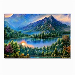 Stunning Sunset By The Lake Postcard 4 x 6  (pkg Of 10) by GardenOfOphir